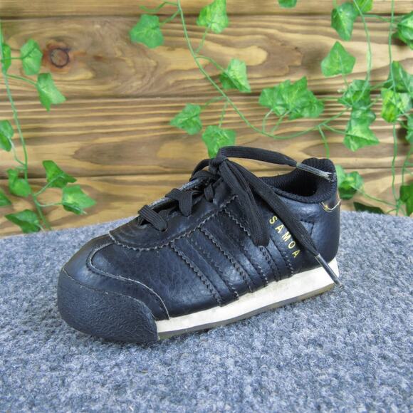adidas Boys‎ Sneaker Samoa Sz T 5.5 Medium Black Synthetic Lace Up - Picture 1 of 6